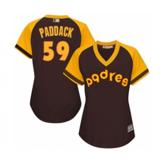 Women's San Diego Padres 59 Chris Paddack Authentic Brown Alternate Cooperstown Cool Base Baseball Player Jersey