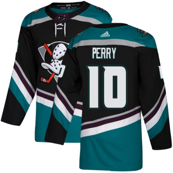 Youth Adidas Anaheim Ducks 10 Corey Perry Authentic Black Teal Third NHL Jersey