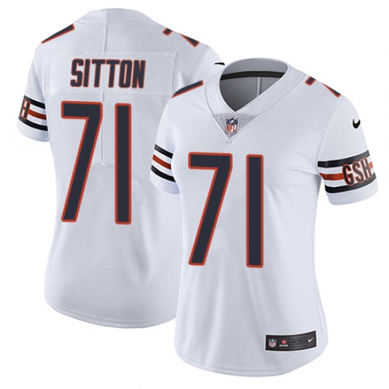 Women's Nike Chicago Bears 71 Josh Sitton White Vapor Untouchable Limited Player NFL Jersey