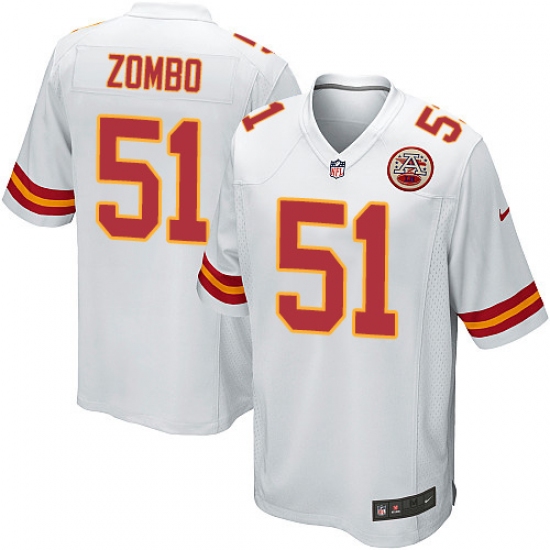 Men's Nike Kansas City Chiefs 51 Frank Zombo Game White NFL Jersey