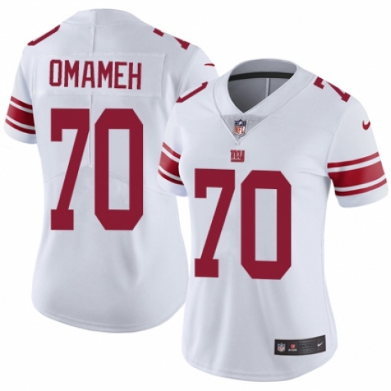 Women's Nike New York Giants 70 Patrick Omameh White Vapor Untouchable Elite Player NFL Jersey