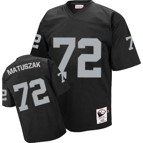 Mitchell and Ness Oakland Raiders 72 John Matuszak Black Team Color Authentic NFL Throwback Jersey