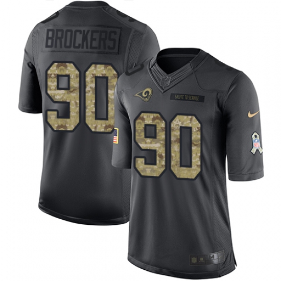 Men's Nike Los Angeles Rams 90 Michael Brockers Limited Black 2016 Salute to Service NFL Jersey