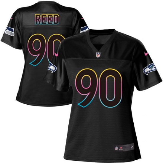 Women's Nike Seattle Seahawks 90 Jarran Reed Game Black Team Color NFL Jersey