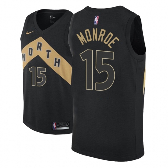 Men NBA 2018-19 Toronto Raptors 15 Greg Monroe City Edition Black Jersey