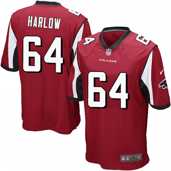 Men's Nike Atlanta Falcons 64 Sean Harlow Game Red Team Color NFL Jersey