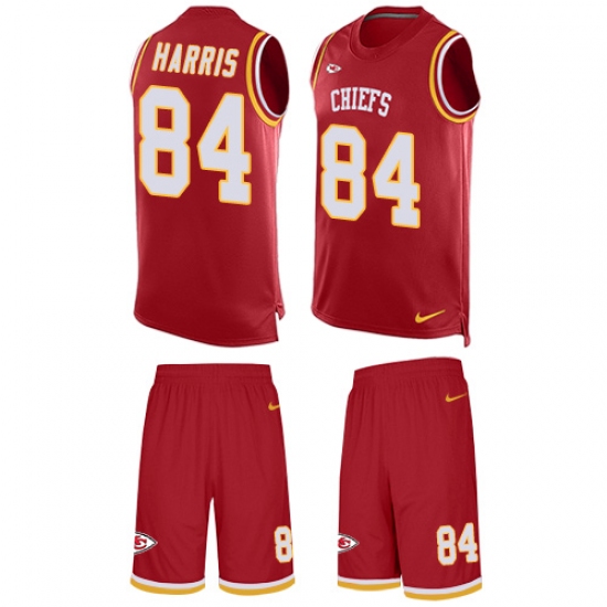 Men's Nike Kansas City Chiefs 84 Demetrius Harris Limited Red Tank Top Suit NFL Jersey