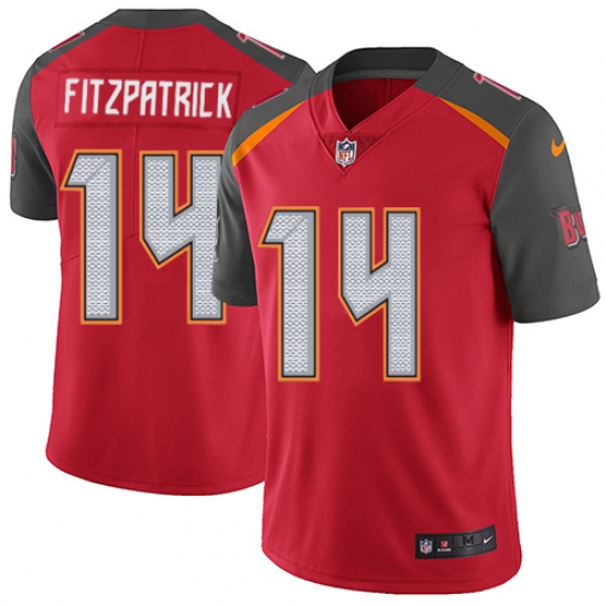 Men's Nike Tampa Bay Buccaneers 14 Ryan Fitzpatrick Limited Red Rush Drift Fashion NFL Jersey