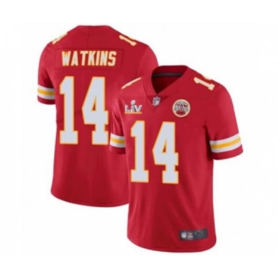 Women'sKansas City Chiefs 14 Sammy Watkins Red 2021 Super Bowl LV Jersey