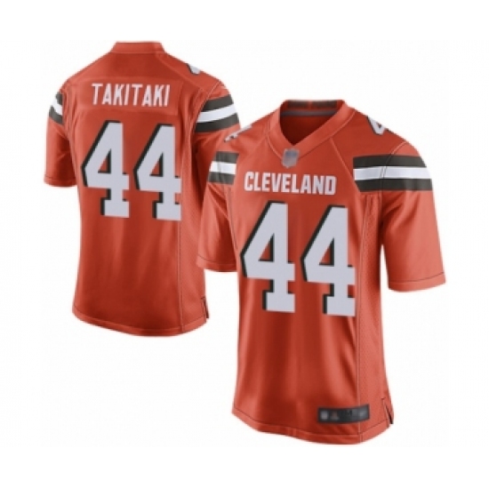 Men's Cleveland Browns 44 Sione Takitaki Game Orange Alternate Football Jersey