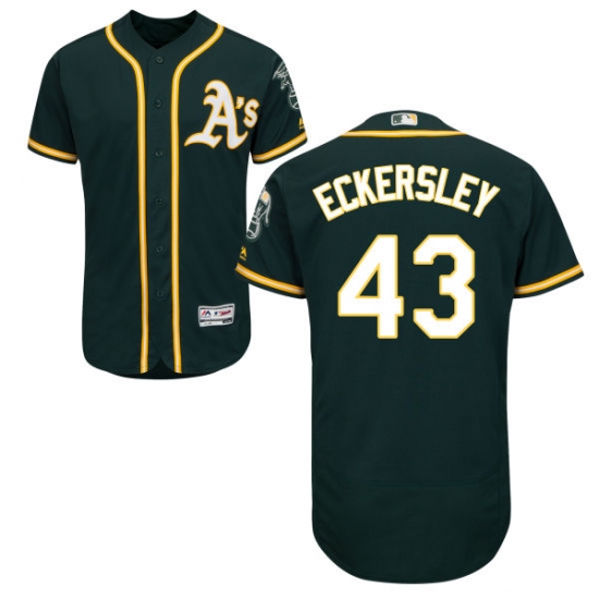 Men's Majestic Oakland Athletics 43 Dennis Eckersley Green Alternate Flex Base Authentic Collection MLB Jersey