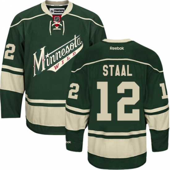 Men's Reebok Minnesota Wild 12 Eric Staal Premier Green Third NHL Jersey