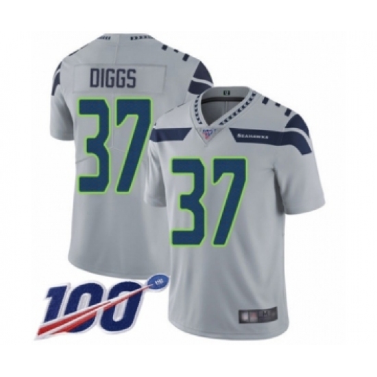 Youth Seattle Seahawks 37 Quandre Diggs Grey Alternate Vapor Untouchable Limited Player 100th Season Football Jersey