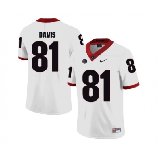 Georgia Bulldogs 81 Reggie Davis White College Football Jersey