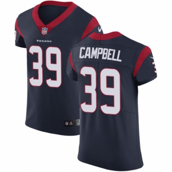 Men's Nike Houston Texans 39 Ibraheim Campbell Navy Blue Team Color Vapor Untouchable Elite Player NFL Jersey