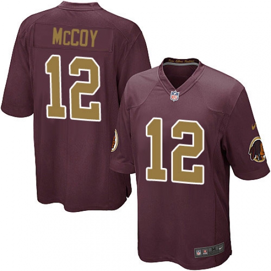 Men's Nike Washington Redskins 12 Colt McCoy Game Burgundy Red/Gold Number Alternate 80TH Anniversary NFL Jersey