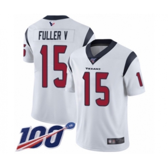 Men's Houston Texans 15 Will Fuller V White Vapor Untouchable Limited Player 100th Season Football Jersey