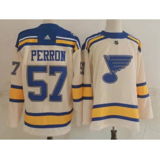 Men's St Louis Blues 57 David Perron Cream 2022 Winter Classic Authentic Jersey