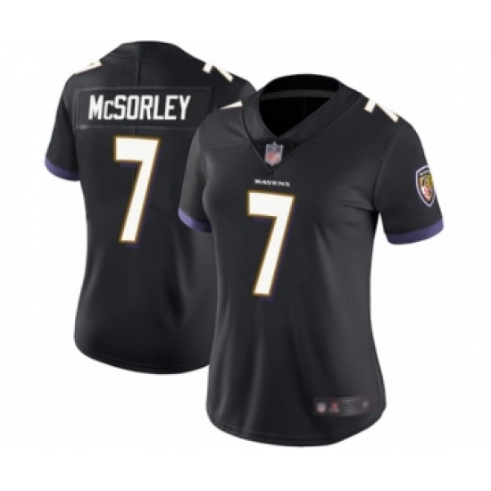 Women's Baltimore Ravens 7 Trace McSorley Black Alternate Vapor Untouchable Limited Player Football Jersey