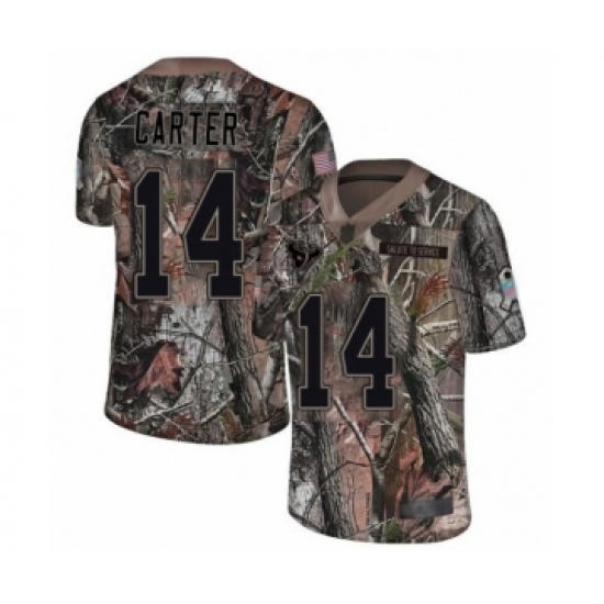 Men's Houston Texans 14 DeAndre Carter Limited Camo Rush Realtree Football Jersey