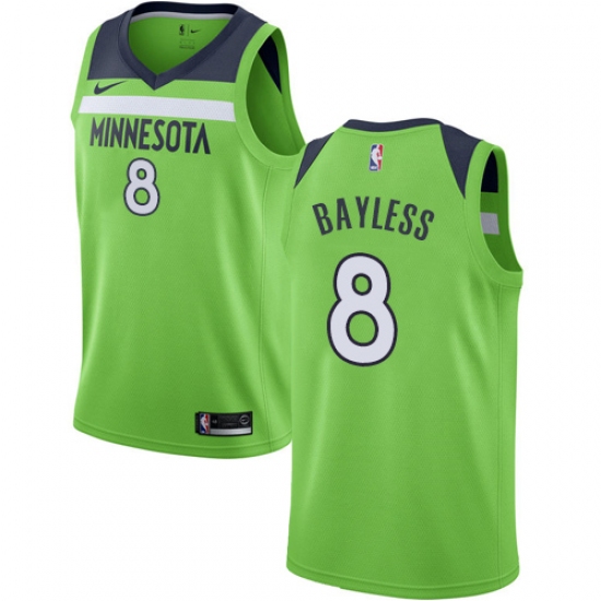 Men's Nike Minnesota Timberwolves 8 Jerryd Bayless Swingman Green NBA Jersey Statement Edition