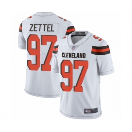Men's Cleveland Browns 97 Anthony Zettel White Vapor Untouchable Limited Player Football Jersey