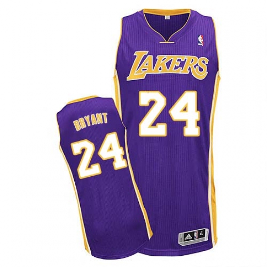 Men's Adidas Los Angeles Lakers 24 Kobe Bryant Authentic Purple Road NBA Jersey
