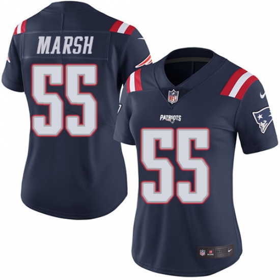 Women's Nike New England Patriots 55 Cassius Marsh Limited Navy Blue Rush Vapor Untouchable NFL Jersey