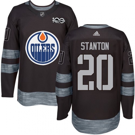 Men's Adidas Edmonton Oilers 20 Ryan Stanton Authentic Black 1917-2017 100th Anniversary NHL Jersey