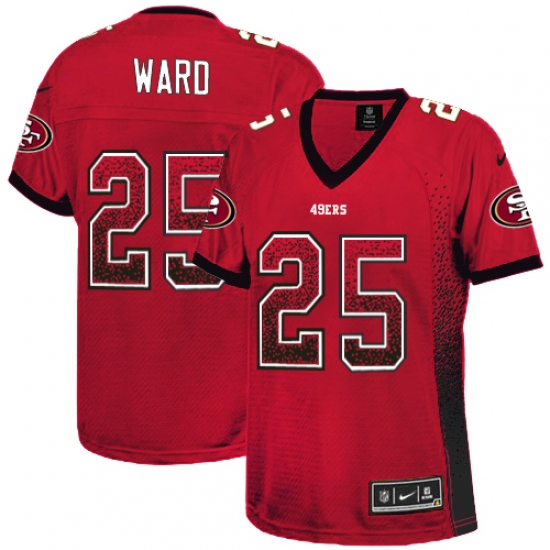 Women's Nike San Francisco 49ers 25 Jimmie Ward Elite Red Drift Fashion NFL Jersey