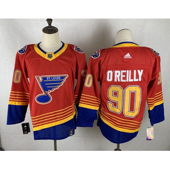 Men's St. Louis Blues 90 Ryan O'Reilly Red Fanatics Branded Royal Home Premier Breakaway Player Jersey