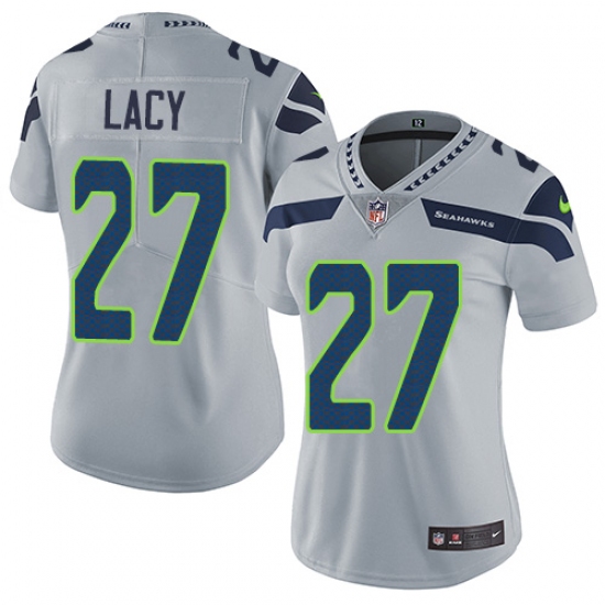 Women's Nike Seattle Seahawks 27 Eddie Lacy Elite Grey Alternate NFL Jersey