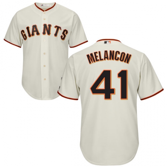 Men's Majestic San Francisco Giants 41 Mark Melancon Replica Cream Home Cool Base MLB Jersey