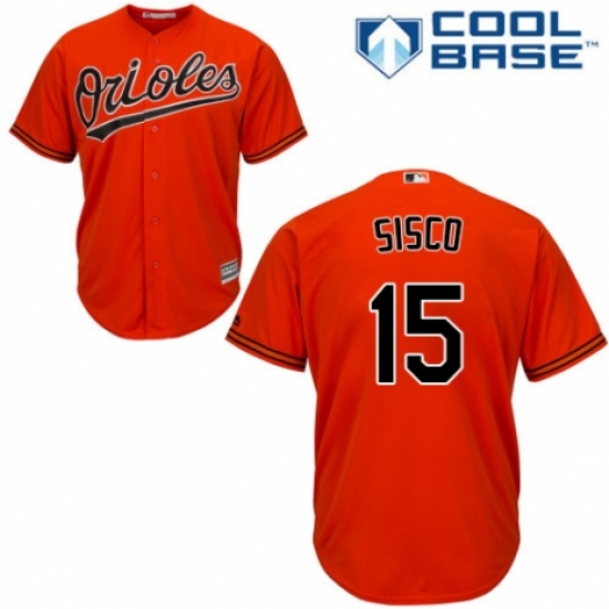 Men's Majestic Baltimore Orioles 15 Chance Sisco Replica Orange Alternate Cool Base MLB Jersey