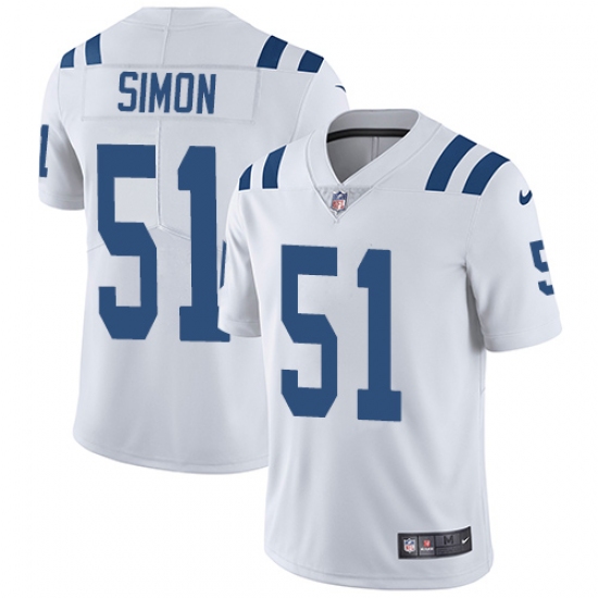 Men's Nike Indianapolis Colts 51 John Simon White Vapor Untouchable Limited Player NFL Jersey