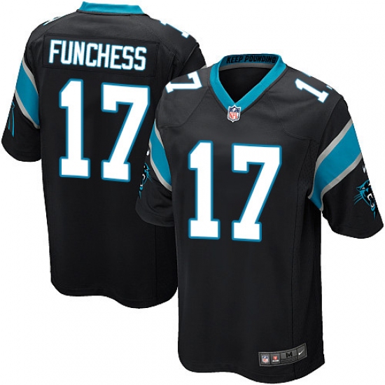 Men's Nike Carolina Panthers 17 Devin Funchess Game Black Team Color NFL Jersey