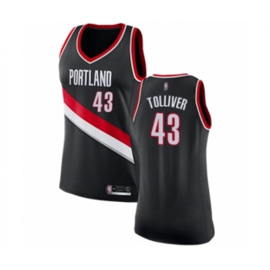 Women's Portland Trail Blazers 43 Anthony Tolliver Swingman Black Basketball Jersey - Icon Edition