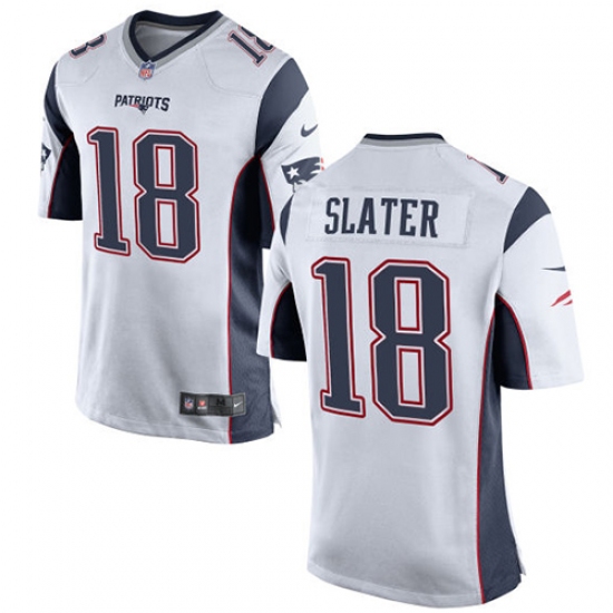 Men's Nike New England Patriots 18 Matthew Slater Game White NFL Jersey