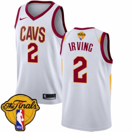 Men's Nike Cleveland Cavaliers 2 Kyrie Irving Swingman White 2018 NBA Finals Bound NBA Jersey - Association Edition