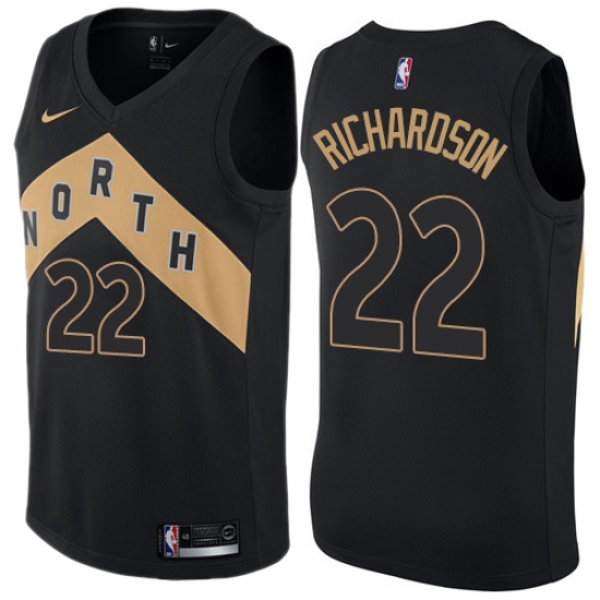 Youth Nike Toronto Raptors 22 Malachi Richardson Swingman Black NBA Jersey - City Edition