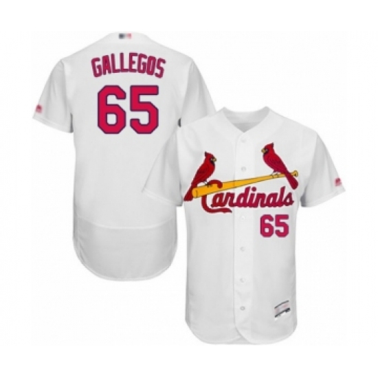 Men's St. Louis Cardinals 65 Giovanny Gallegos White Home Flex Base Authentic Collection Baseball Player Jersey