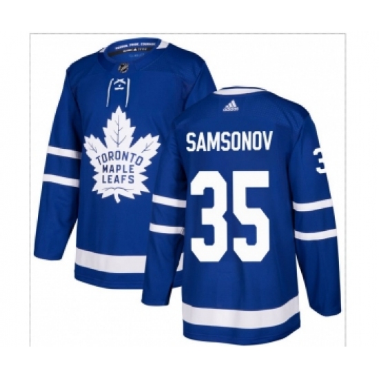 Men's Toronto Maple Leafs 35 Ilya Samsonov Blue Stitched Jersey