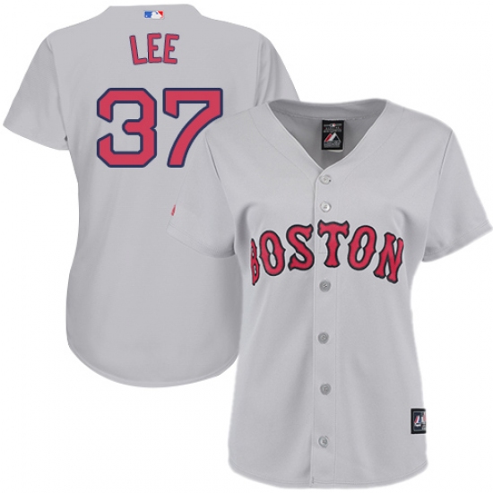 Women's Majestic Boston Red Sox 37 Bill Lee Authentic Grey Road MLB Jersey