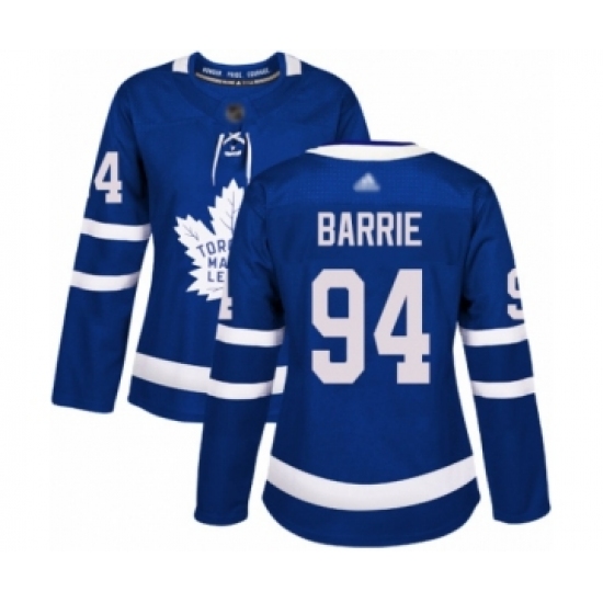 Women's Toronto Maple Leafs 94 Tyson Barrie Authentic Royal Blue Home Hockey Jersey