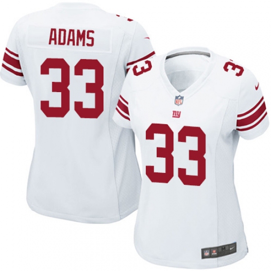 Women's Nike New York Giants 33 Andrew Adams Game White NFL Jersey