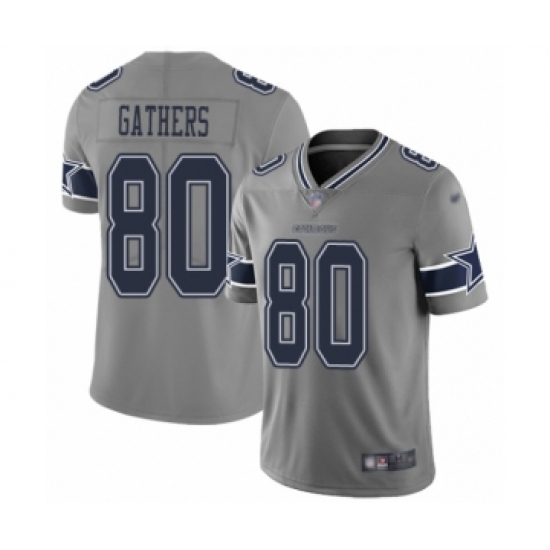 Men's Dallas Cowboys 80 Rico Gathers Limited Gray Inverted Legend Football Jersey