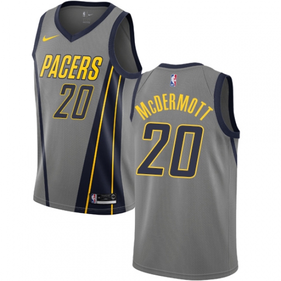 Men's Nike Indiana Pacers 20 Doug McDermott Swingman Gray NBA Jersey - City Edition