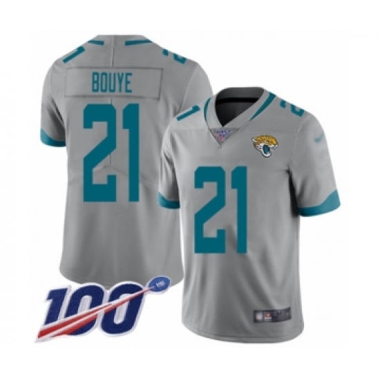 Youth Jacksonville Jaguars 21 A.J. Bouye Silver Inverted Legend Limited 100th Season Football Jersey