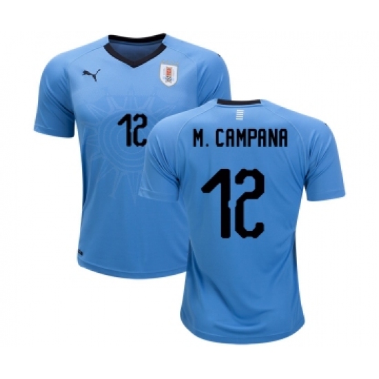 Uruguay 12 M.Campana Home Soccer Country Jersey