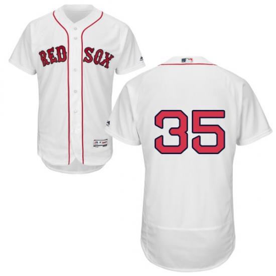 Men's Majestic Boston Red Sox 35 Steven Wright White Home Flex Base Authentic Collection MLB Jersey